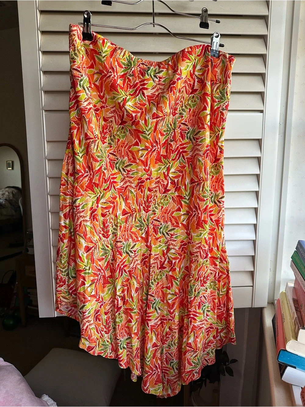 BCX Orange, Green & Yellow Tropical Print Two-Piece Set